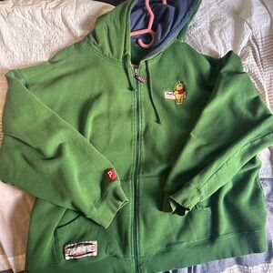 Vintage Disney Green Winnie the Pooh Bear Zip Up Hoodie